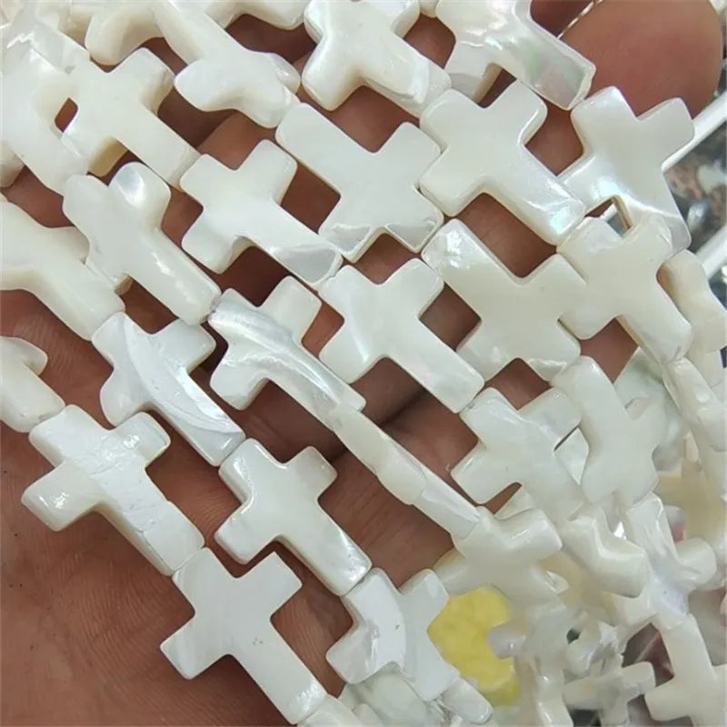 Natural Shell Beads Mother of Pearl Cross Shell Strings 8x10mm 10x10mm 13x18mm