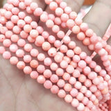 Pink Coral Beads Loose Faceted Ball 4MM 6MM Women Bracelets DIY Jewelry