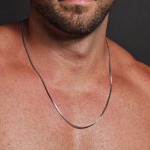 3mm Stainless Steel Box Chain Necklace Men 18-24 Inch