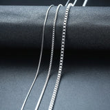 3mm Stainless Steel Box Chain Necklace Men 18-24 Inch