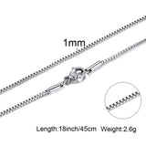 3mm Stainless Steel Box Chain Necklace Men 18-24 Inch