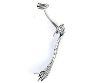 Punk Gothic 925 Silver Bird Ear Cuff Earrings Piercing Clip On Animal Jewelry