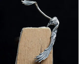 Punk Gothic 925 Silver Bird Ear Cuff Earrings Piercing Clip On Animal Jewelry