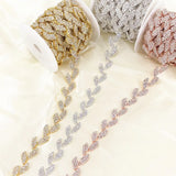 1 Yard Bridal Dress Rhinestone Trimming DIY Sewing RT-070