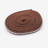 Flat Suede Leather Cord Rhinestone Metal Border for DIY Jewelry Craft