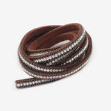 Flat Suede Leather Cord Rhinestone Metal Border for DIY Jewelry Craft