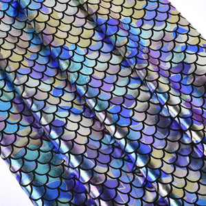 1 Yard Mermaid Scale Pattern Fabric Fish Scales Spandex Fabric