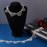 Glitter Platinum Flag Shape Iron Crystal Rhinestone Cup Chain Tassel Chain