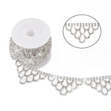 Glitter Platinum Flag Shape Iron Crystal Rhinestone Cup Chain Tassel Chain