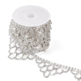 Glitter Platinum Flag Shape Iron Crystal Rhinestone Cup Chain Tassel Chain