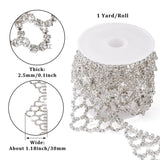 Glitter Platinum Flag Shape Iron Crystal Rhinestone Cup Chain Tassel Chain