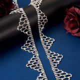 Glitter Platinum Flag Shape Iron Crystal Rhinestone Cup Chain Tassel Chain