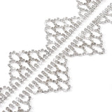 Glitter Platinum Flag Shape Iron Crystal Rhinestone Cup Chain Tassel Chain