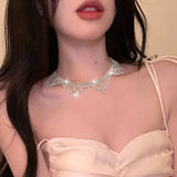 Glitter Platinum Flag Shape Iron Crystal Rhinestone Cup Chain Tassel Chain