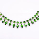 Metal Green Rhinestone Trim Roll - 1 Yard Sewing Strass Crystal Bridal Applique