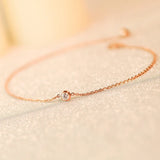 Zircon Anklet Women 18KGP Rose Titanium Steel 316L Stainless Steel Jewelry