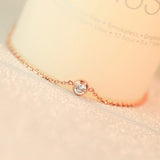 Zircon Anklet Women 18KGP Rose Titanium Steel 316L Stainless Steel Jewelry