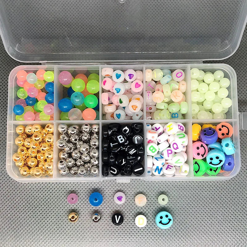 Glow in the Dark Round Letter Beads 6mm/8mm
