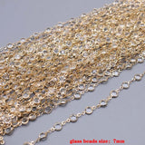 1m Green Crystal Beaded Chain for DIY Jewelry Making