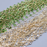 1m Green Crystal Beaded Chain for DIY Jewelry Making