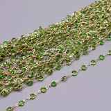1m Green Crystal Beaded Chain for DIY Jewelry Making