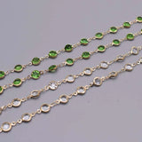 1m Green Crystal Beaded Chain for DIY Jewelry Making