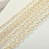 1m 14k Copper-Plated Lip Chain for DIY Jewelry