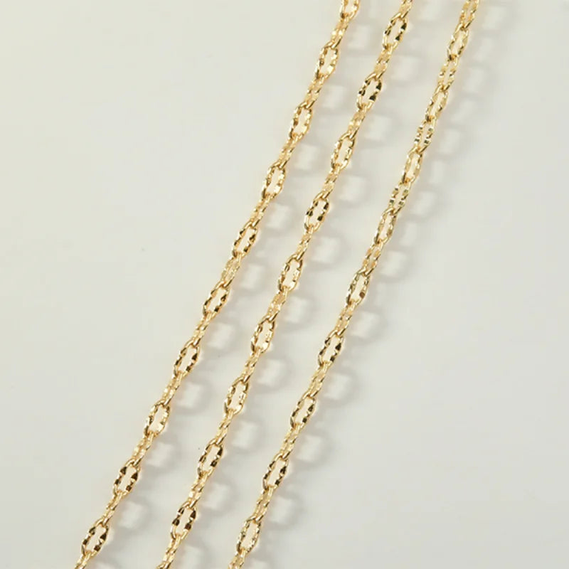 1m 14k Copper-Plated Lip Chain for DIY Jewelry