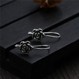 925 Sterling Silver Earring Hooks Vintage Flower for DIY Jewelry Making