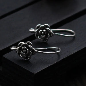 925 Sterling Silver Earring Hooks Vintage Flower for DIY Jewelry Making