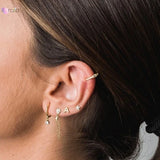 925 Silver Geometric Letter Stud Earrings for Women