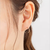 925 Sterling Silver Stud Earrings Geometric Anti Allergy Brincos