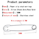 Stainless Steel Safety Pin Earrings 3mm Ball Studs Women Earring Multi-purpose