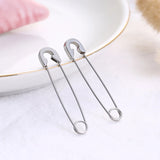 Stainless Steel Safety Pin Earrings 3mm Ball Studs Women Earring Multi-purpose