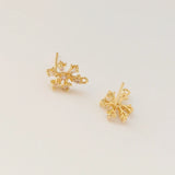Copper Clad 14K Zircon Snowflake Earrings DIY Jewelry Material