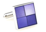 Square Purple Check Business Cufflinks