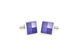 Square Purple Check Business Cufflinks