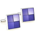 Square Purple Check Business Cufflinks