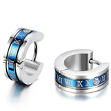 Men's Stainless Steel Roman Numeric Hoop Earring