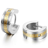 Men's Stainless Steel Roman Numeric Hoop Earring