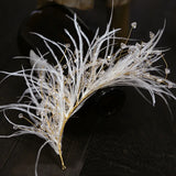 Feather Crystal Bridal Headdress Hair Clip Set Wedding Accessories