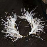 Feather Crystal Bridal Headdress Hair Clip Set Wedding Accessories