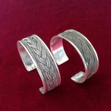 Guizhou Ethnic Silver Plated Narrow Bracelet - Small Open Bracelet