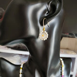 10mm Daisy Flower & Pearl Earrings 925 Silver Plated Women Wedding Jewelry Gift