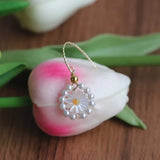 10mm Daisy Flower & Pearl Earrings 925 Silver Plated Women Wedding Jewelry Gift