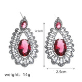Stud Earrings Olivine Rhinestone Wedding Bridal Jewelry Red Zircon