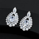 Stud Earrings Olivine Rhinestone Wedding Bridal Jewelry Red Zircon