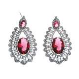 Stud Earrings Olivine Rhinestone Wedding Bridal Jewelry Red Zircon