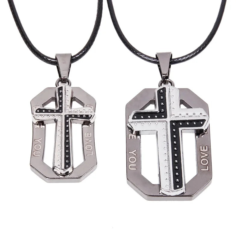 Vintage Punk Cross Necklace Pendant Fine Jewelry Men Women