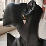 Natural 10mm 6-Leaf Daisy Shell 925 Silver Earrings Gift Wedding Jewelry